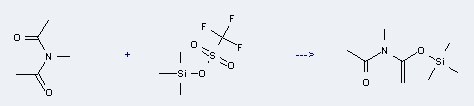 Acetamide,N-acetyl-N-methyl- can be used to produce N-Methyl-N-[1-(trimethylsiloxy)vinyl]acetamid at the ambient temperature.